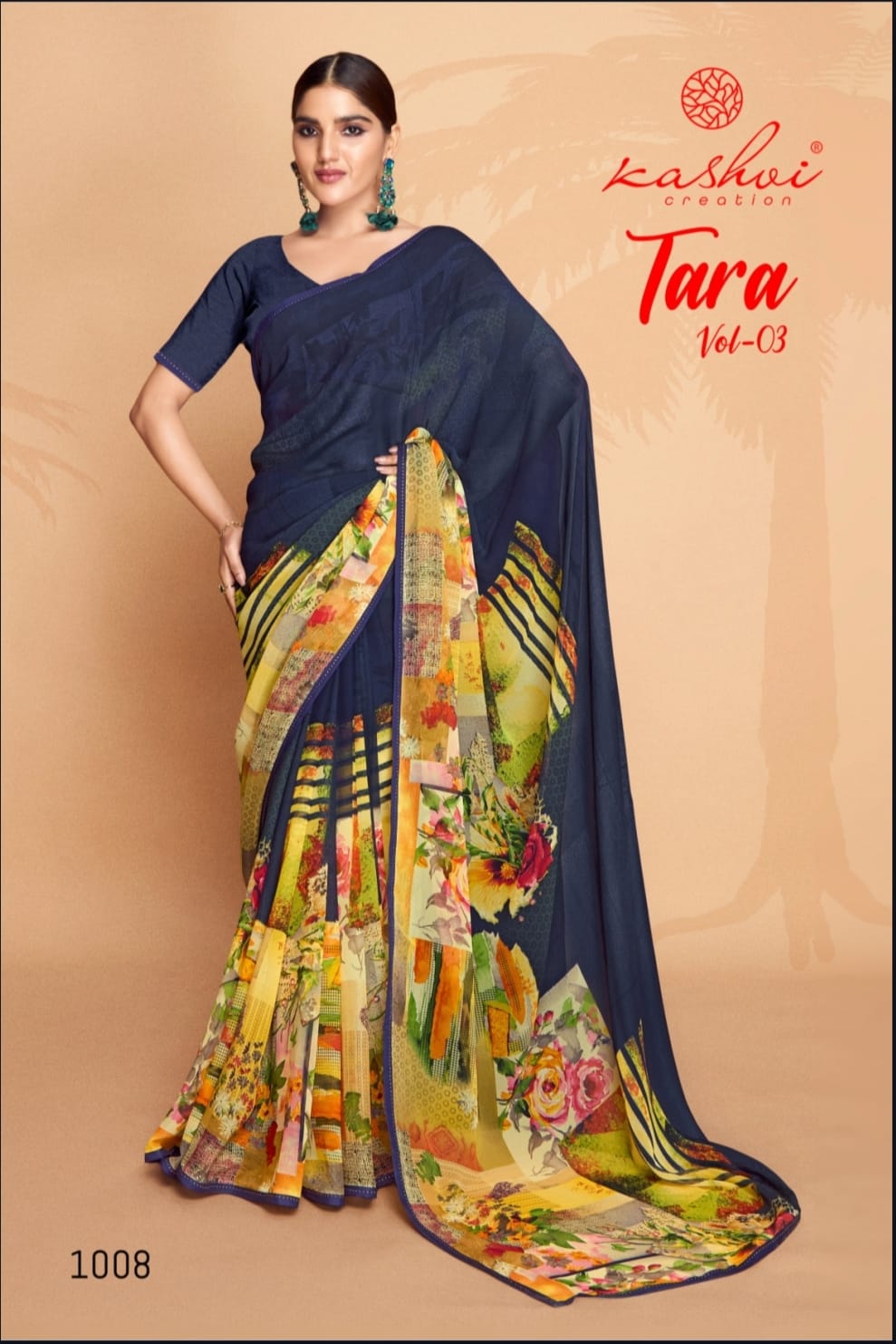 Tara Vol 03 By Kashvi Weightless Printed Sarees Wholesale Price In Surat